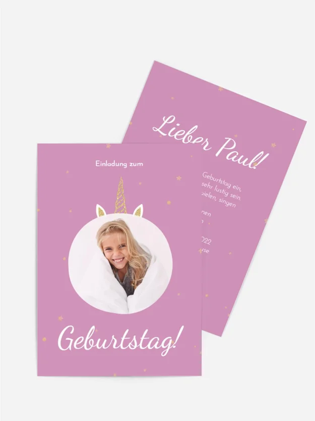 Geburtstagseinladung Das Einhorn versteckt sich