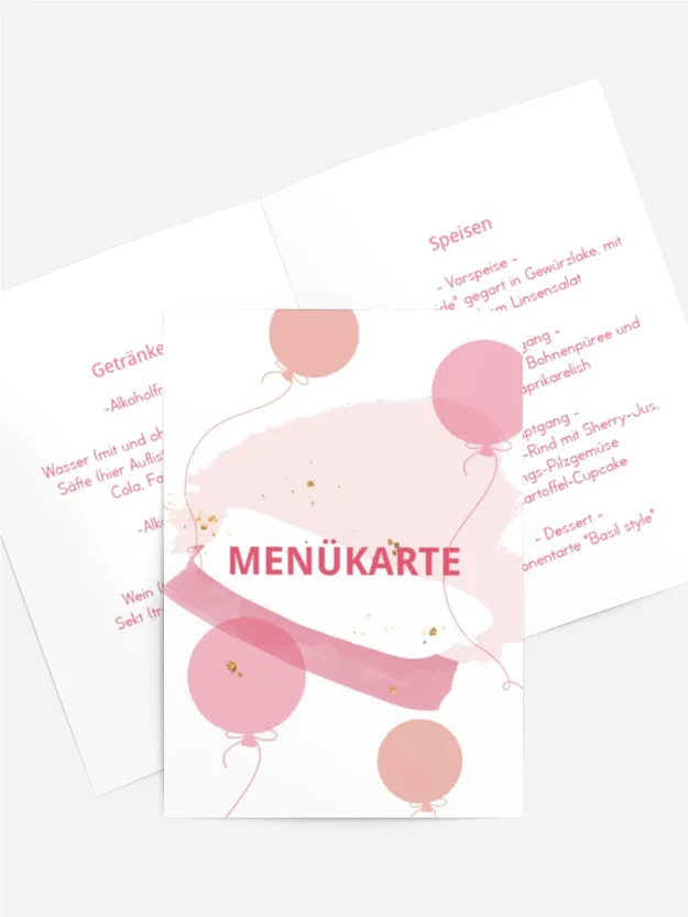 Menükarte Geburtstag Die Bälle Sind Geflogen