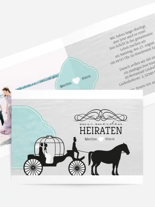 Hochzeitseinladung Kutsche