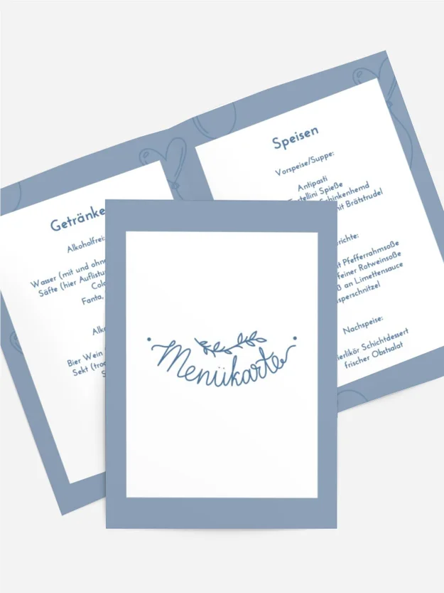 Menükarte Geburtstag  Festliche Luftballons