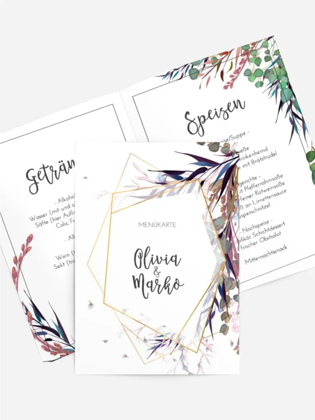 Menükarte Glaskasten