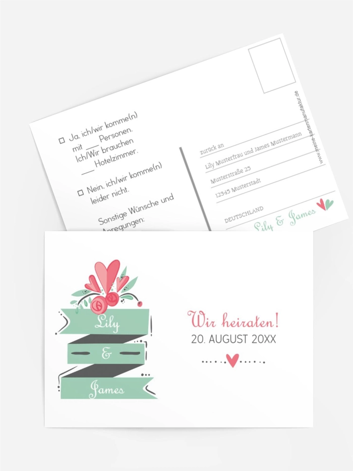 Hochzeit Antwortkarte Du & Ich Hochzeit Antwortkarte Du & Ich