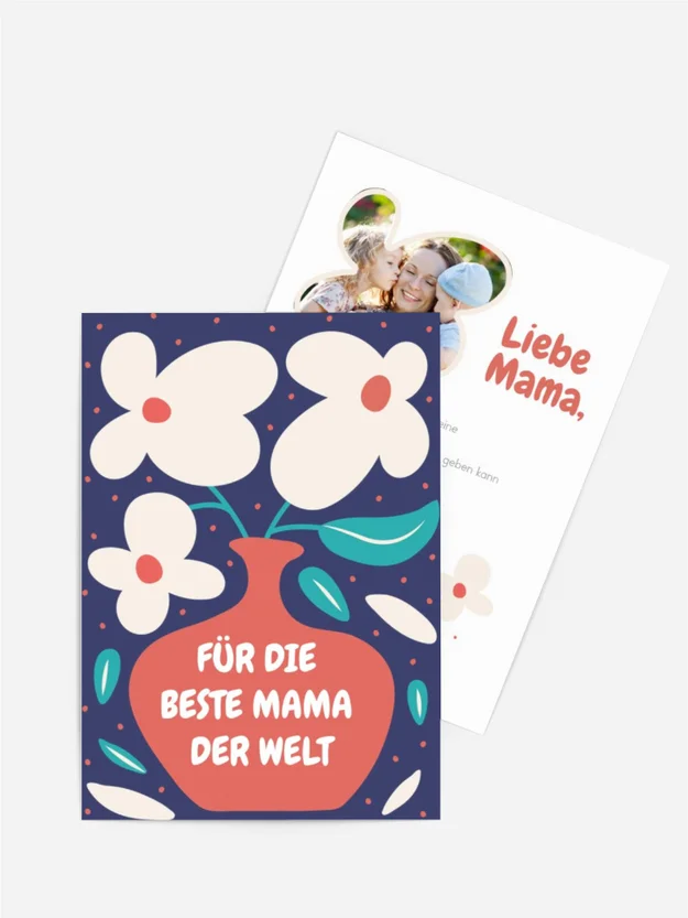 Grußkarte zum Muttertag Vase mit Blumen