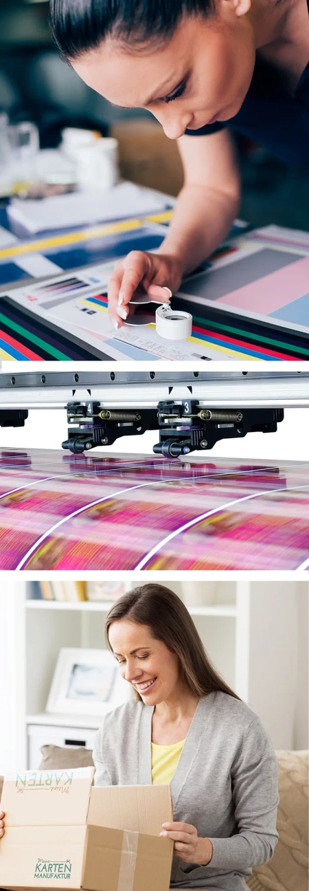 Tischkarte Platzkarte Menükarte im Druck, bunte Farben, Druckerei