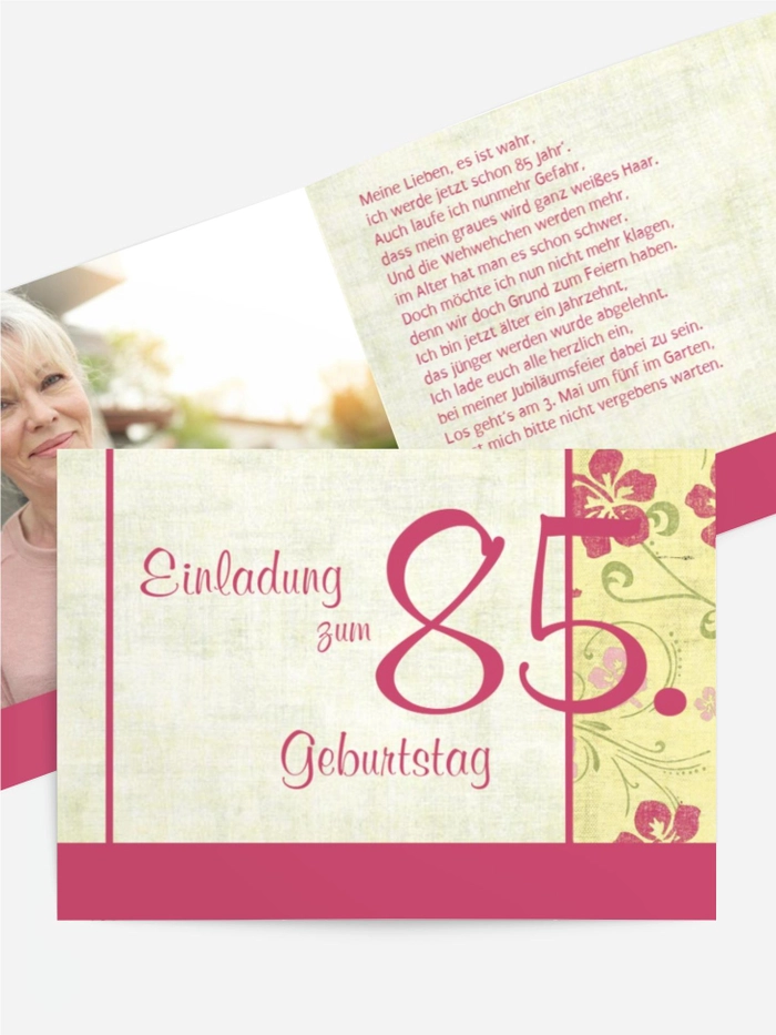 Einladung zum Geburtstag Hibiskus 85 Foto Einladung zum Geburtstag Hibiskus 85 Foto
