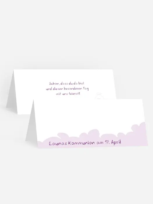 Tischkarte Kommunion Engelchen Mädchen
