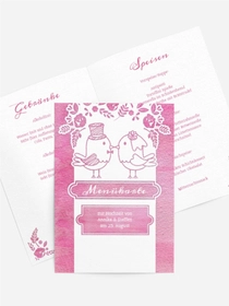 Hochzeitsmenükarte Vogelpaar Hochzeitsmenükarte Vogelpaar