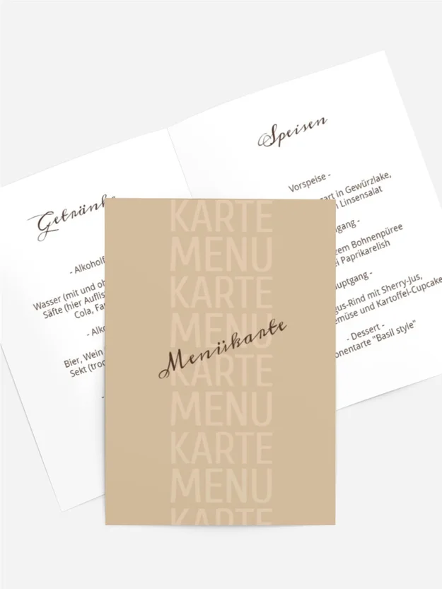 Menükarte Geburtstag halber Teil