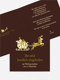 Einladungskarte Weihnachten Privat Kutsche Einladungskarte Weihnachten Privat Kutsche