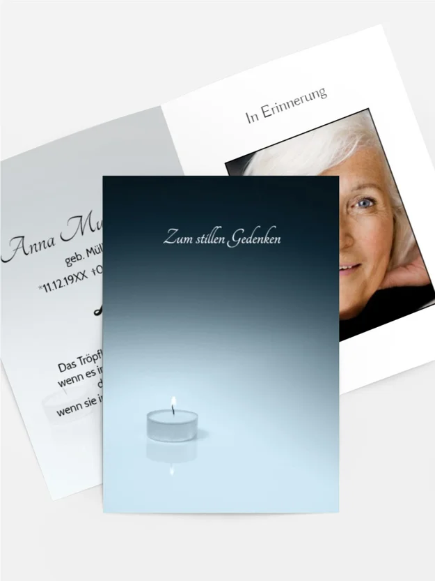 Sterbebildkarte Teelicht Sterbebildkarte Teelicht