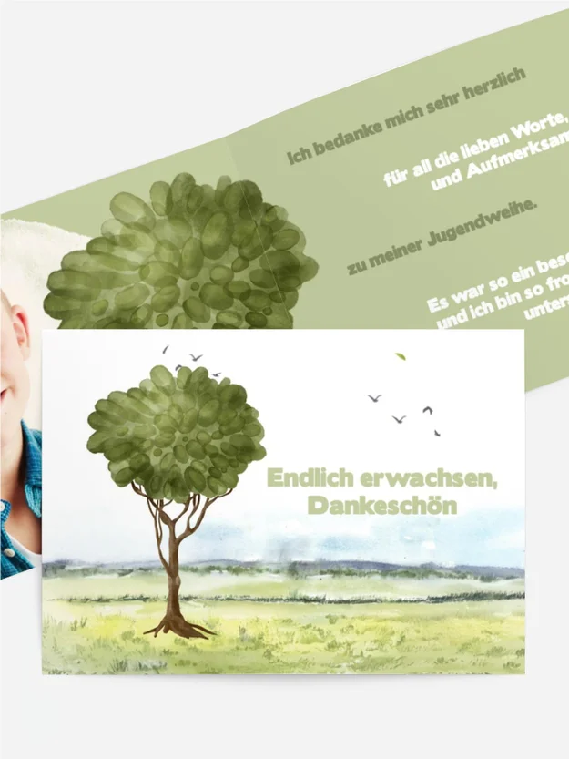 Dankeskarte Jugendweihe Jugendbaum Dankeskarte Jugendweihe Jugendbaum