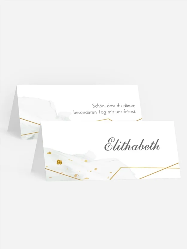 Tischkarte Goldstücke