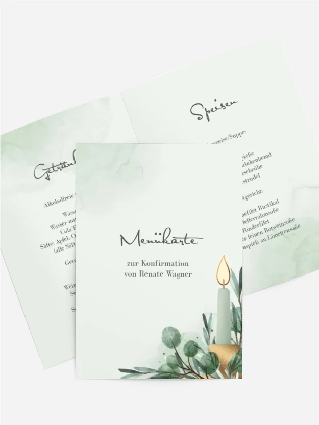 Menükarte Konfirmation Fröhliches Bekennen Menükarte Konfirmation Fröhliches Bekennen