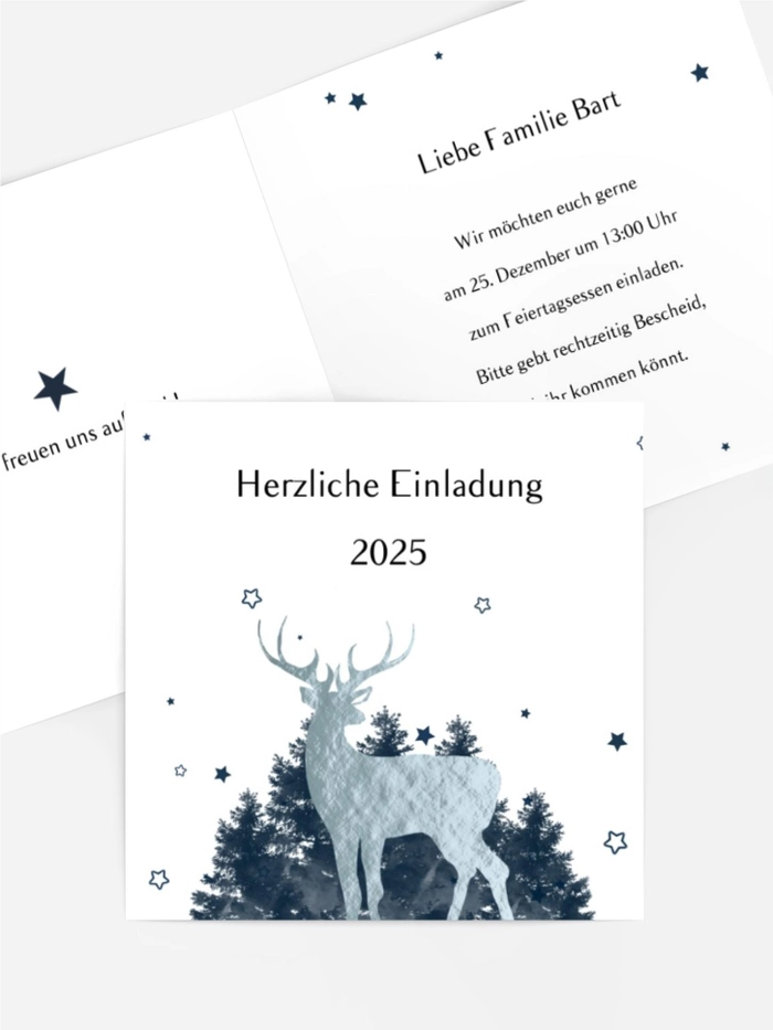 Weihnachtseinladung Hirsch Weihnachtseinladung Hirsch
