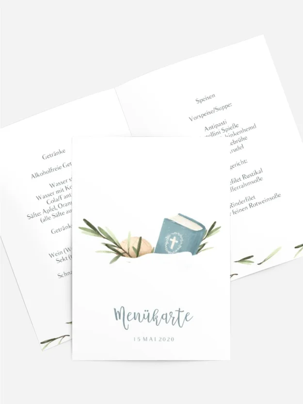 Menükarte Konfirmation Thymian