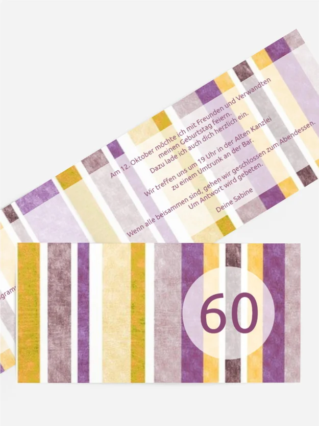 Geburtstagseinladung Gestreift 60