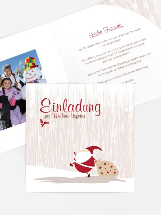 Foto Weihnachtseinladung Weihnachtsmann