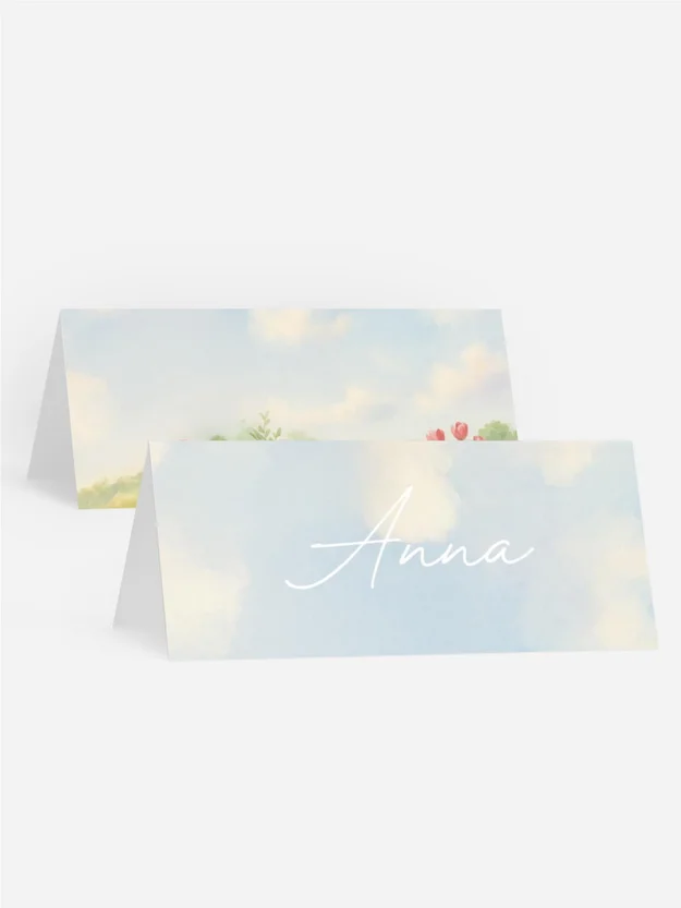 Tischkarte Firmung Grasbewachsene Wiesen