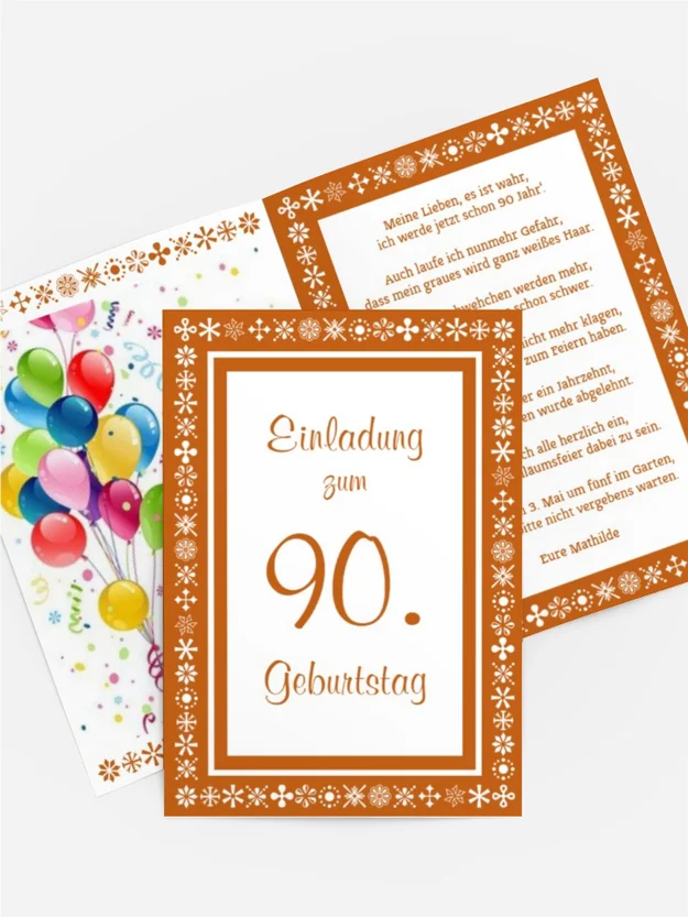 Geburtstagseinladung florale Elemente 90 Foto