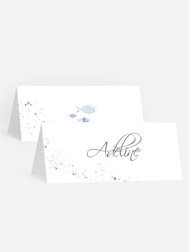 Tischkarte Taufe Wasserkranz