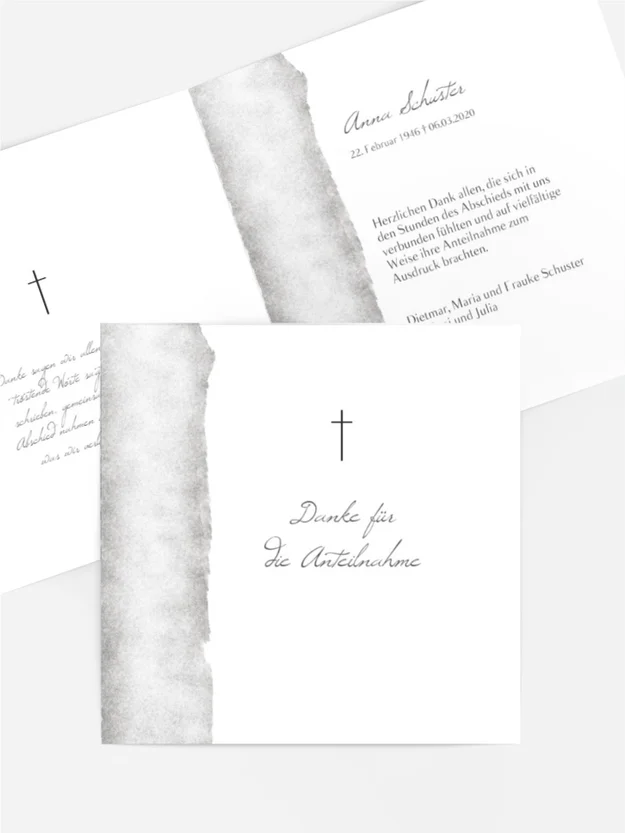Trauerdanksagung Geradlinig Trauerdanksagung Geradlinig