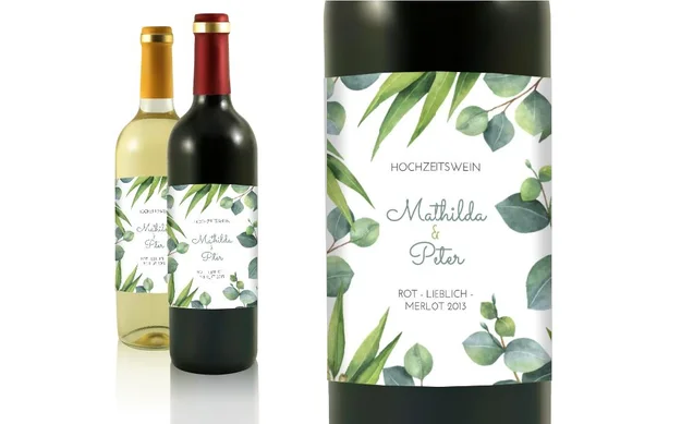 Hochzeit Flaschenetiketten Hochzeitshain