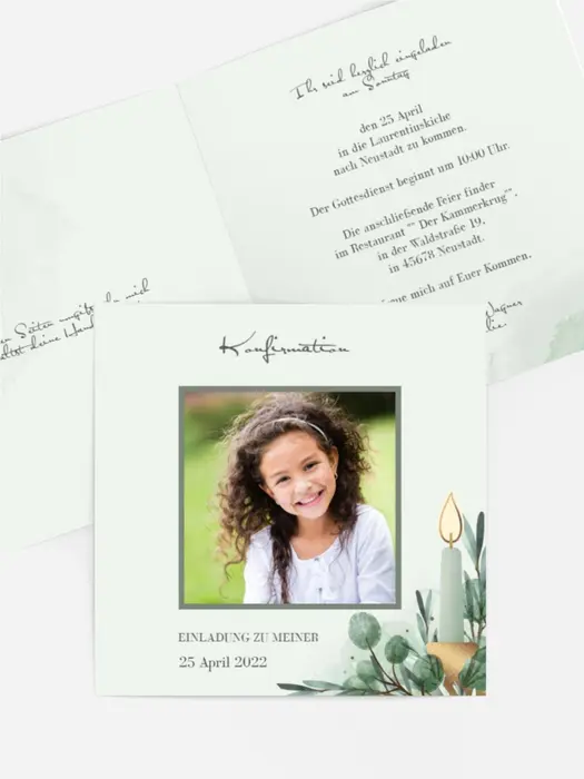 Einladungskarte Konfirmation Fröhliches Bekennen