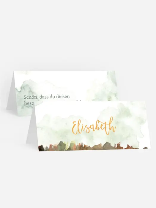 Tischkarte Blumenflecken