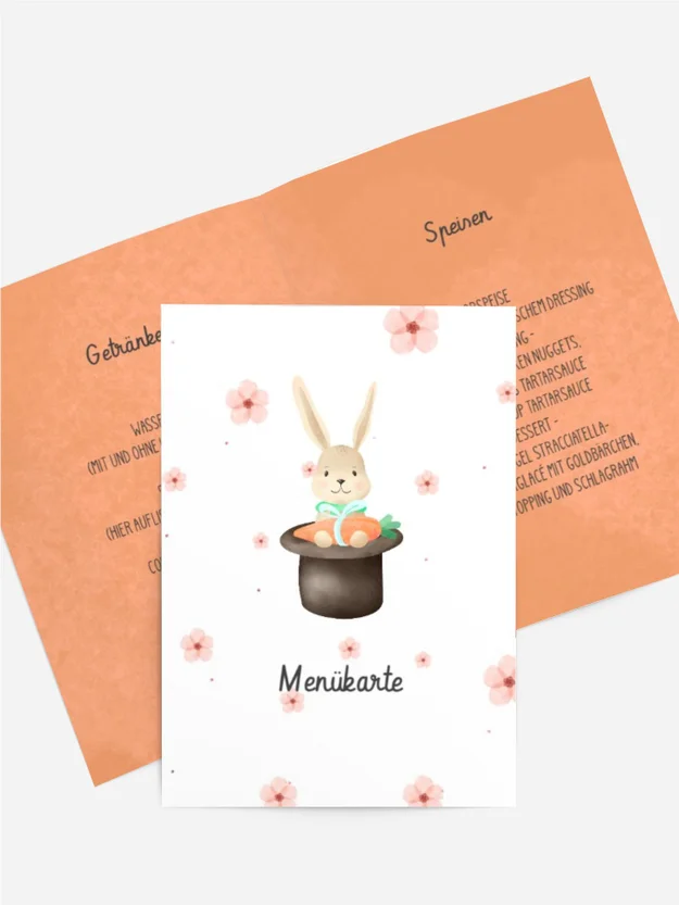 Menükarte Geburtstag Zauberhase