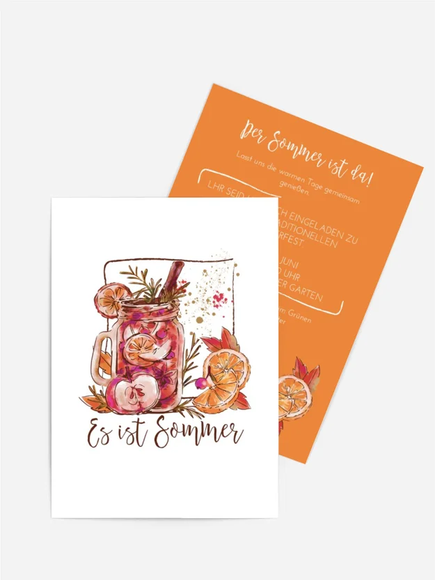 Sommerfest Einladung Kühles Getränk Sommerfest Einladung Kühles Getränk