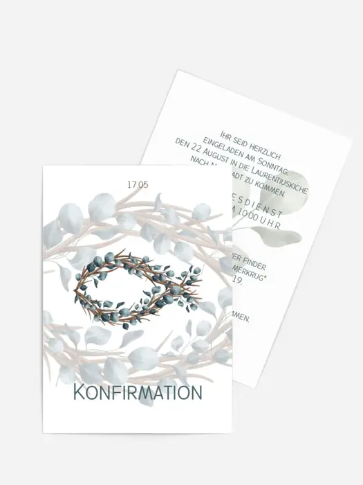 Einladungskarte Konfirmation Zarte Blütenblätter Einladungskarte Konfirmation Zarte Blütenblätter