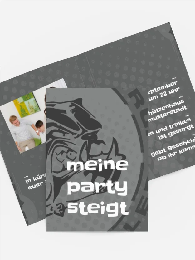 Einladungskarte zum Geburtstag Dog Foto