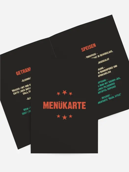 Menükarte Geburtstag Sterne malen
