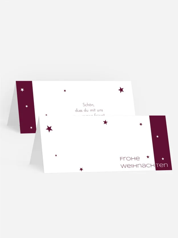 Tischkarte zur Weihnachtsfeier Classic Stars