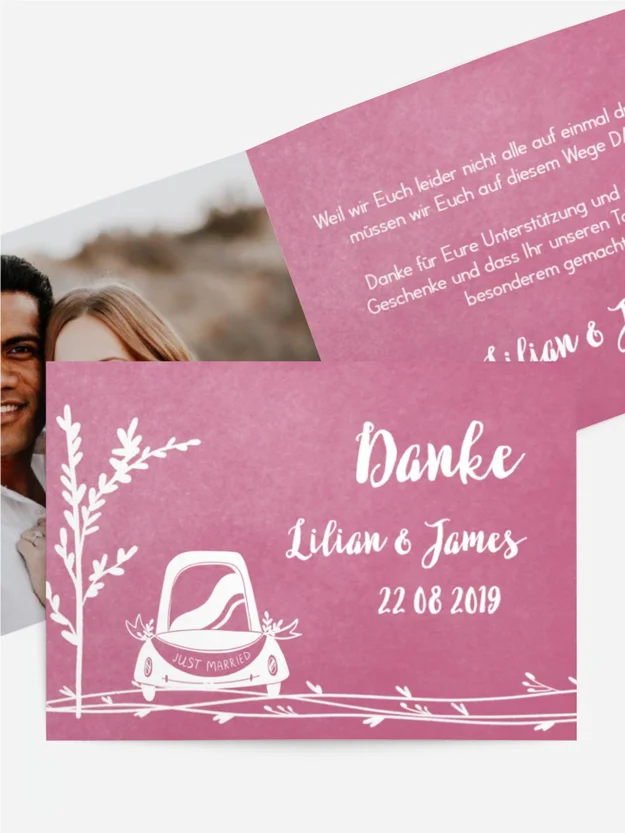 Dankeskarte Hochzeit "Hier wohnt das Glück"