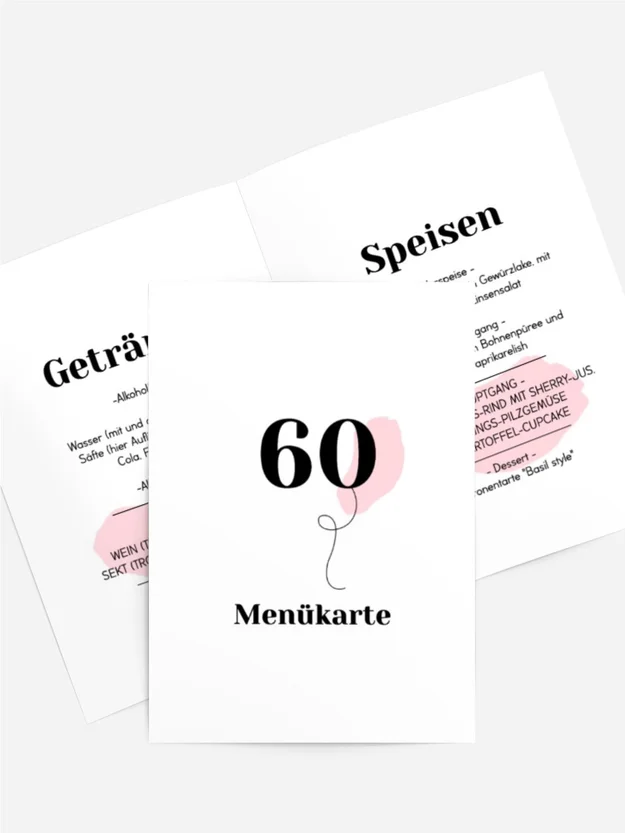 Menükarte Geburtstag Unverwelkliche Blume