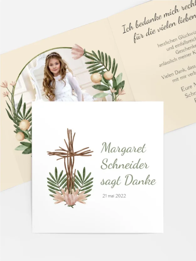 Dankeskarte Kommunion Blumen meiner Seele Dankeskarte Kommunion Blumen meiner Seele