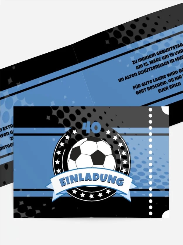 Geburtstag Einladungskarte Fussballstar 40 Geburtstag Einladungskarte Fussballstar 40