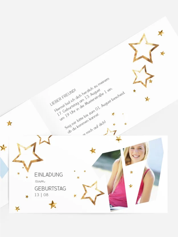 Geburtstagseinladung Schräge Sterne