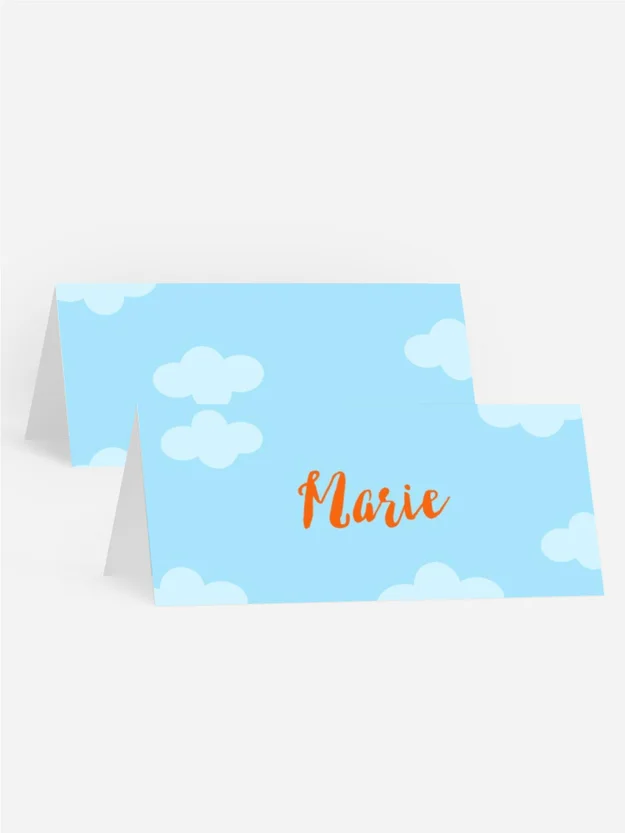 Tischkarte Geburtstag Bewölkter Himmel Tischkarte Geburtstag Bewölkter Himmel