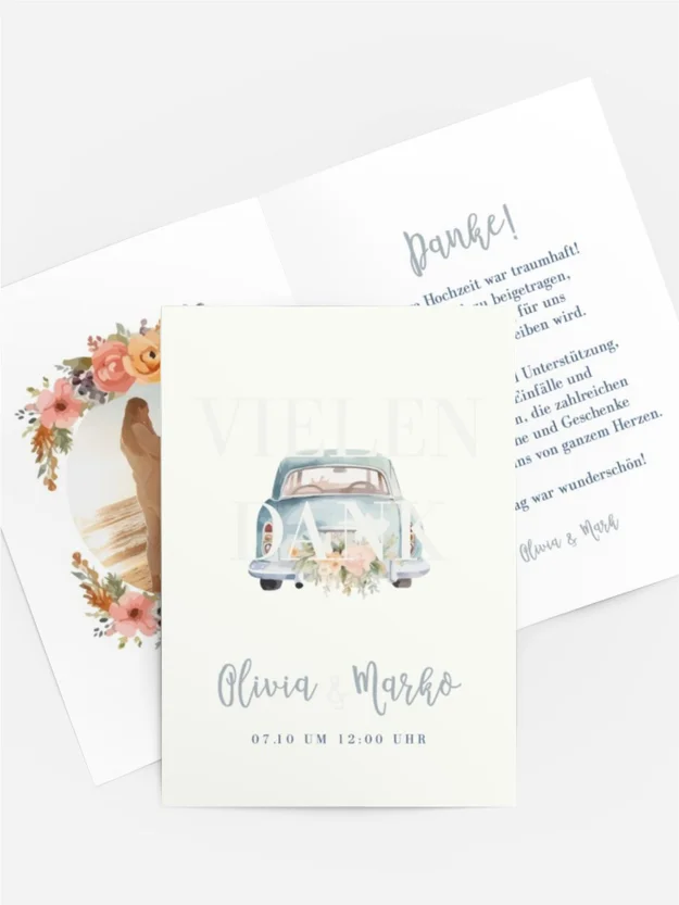 Dankeskarte Liebe Auto Dankeskarte Liebe Auto