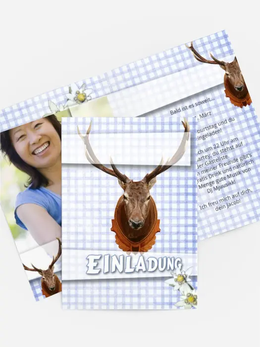 Einladungskarte Geburtstag Jagdtrophäe Einladungskarte Geburtstag Jagdtrophäe