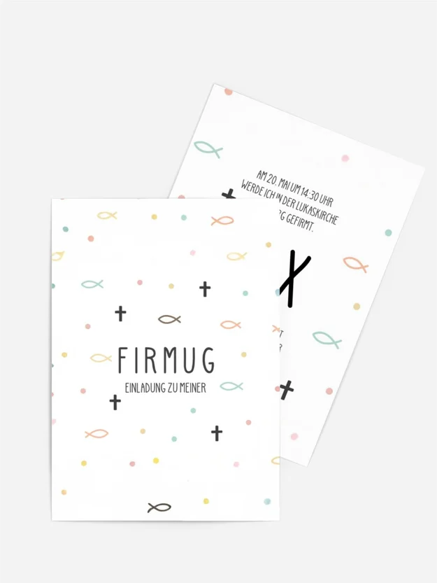 Einladungskarte Firmung Kleiner Fisch