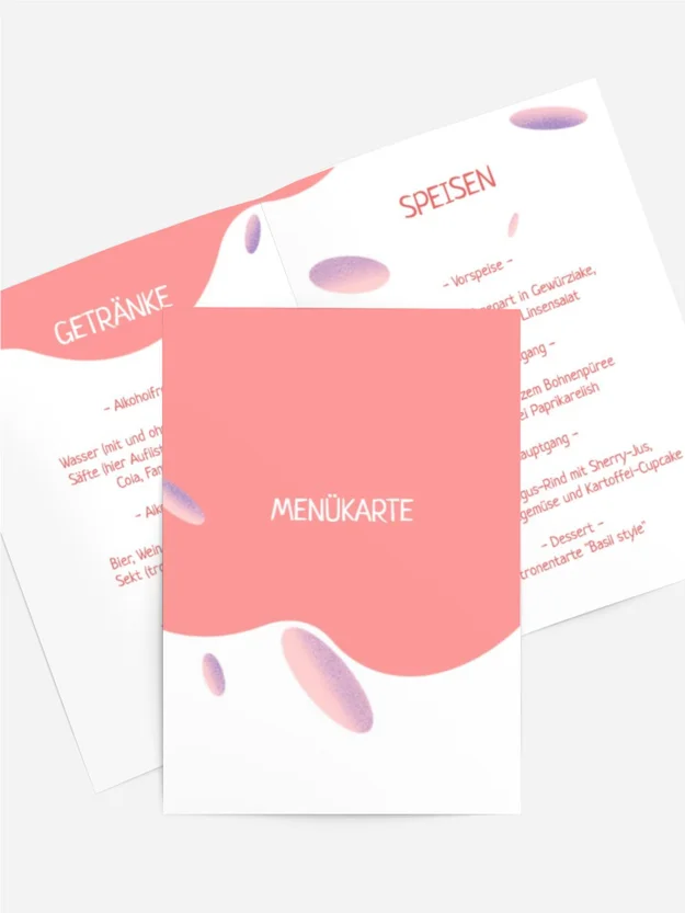 Menükarte Geburtstag Pinke Welle Menükarte Geburtstag Pinke Welle