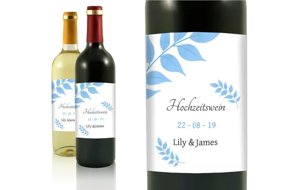 Hochzeit Flaschenetiketten Engelsflügel