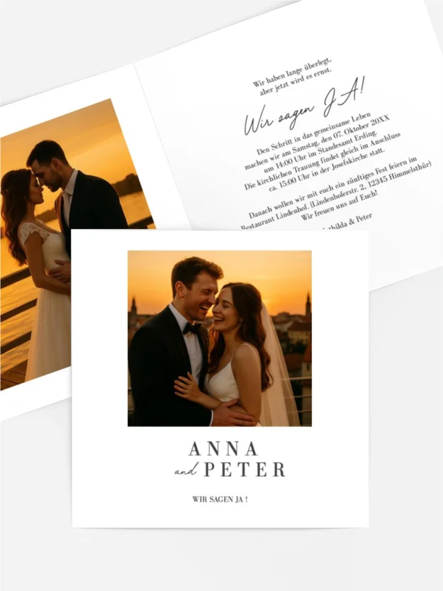 Hochzeitseinladung Sonnenuntergangskaskade