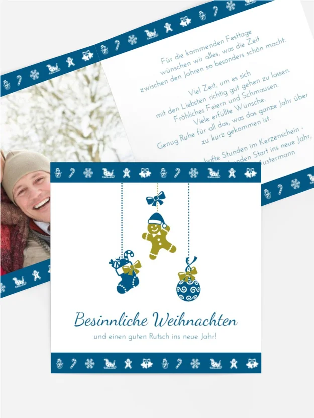 Weichnachtsgrußkarte Privat Borte