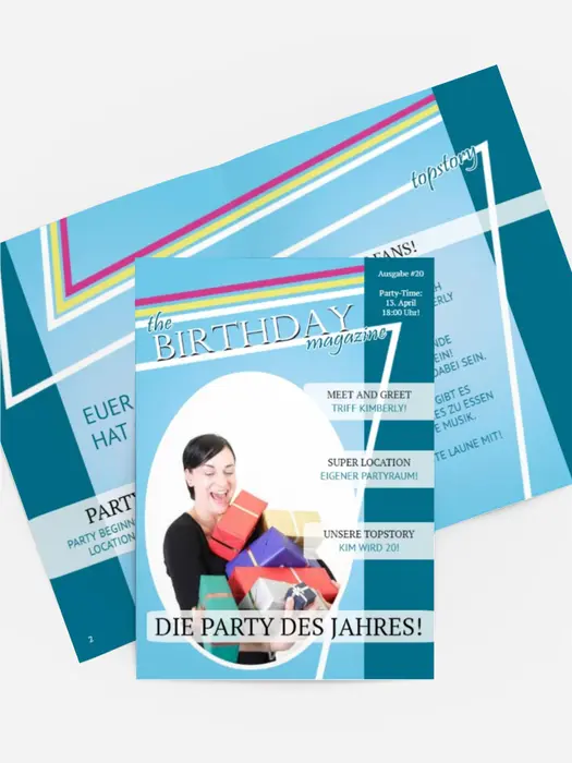 Geburtstagseinladung Birthday Magazine Foto
