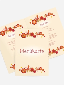 Menükarte zur Taufe Blumenband Menükarte zur Taufe Blumenband