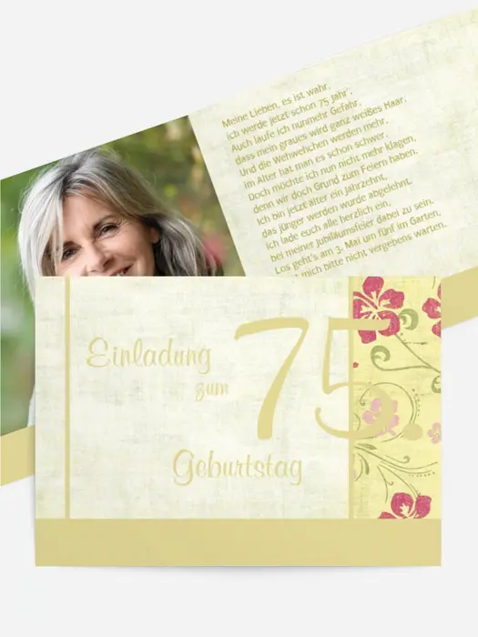 Einladung zum Geburtstag Hibiskus 75 Foto